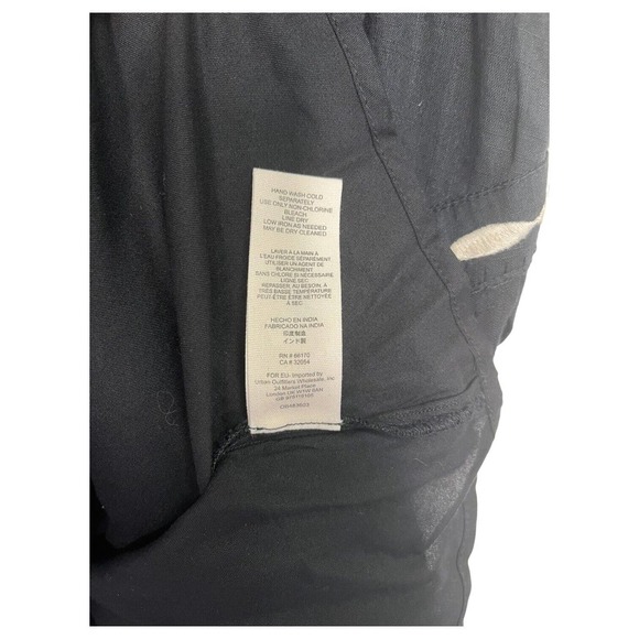 Free People Dress Womens 2 Delightful Birds Of A Feather Embroidered Flare Black - Picture 8 of 16